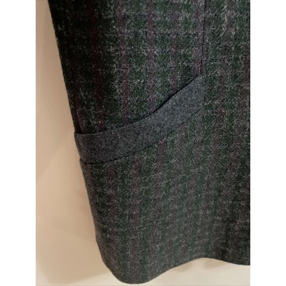 VTG CORE PLAY Women's Wool Double Breasted Gray Checked Jacket Military SZ 12 - Picture 4 of 12